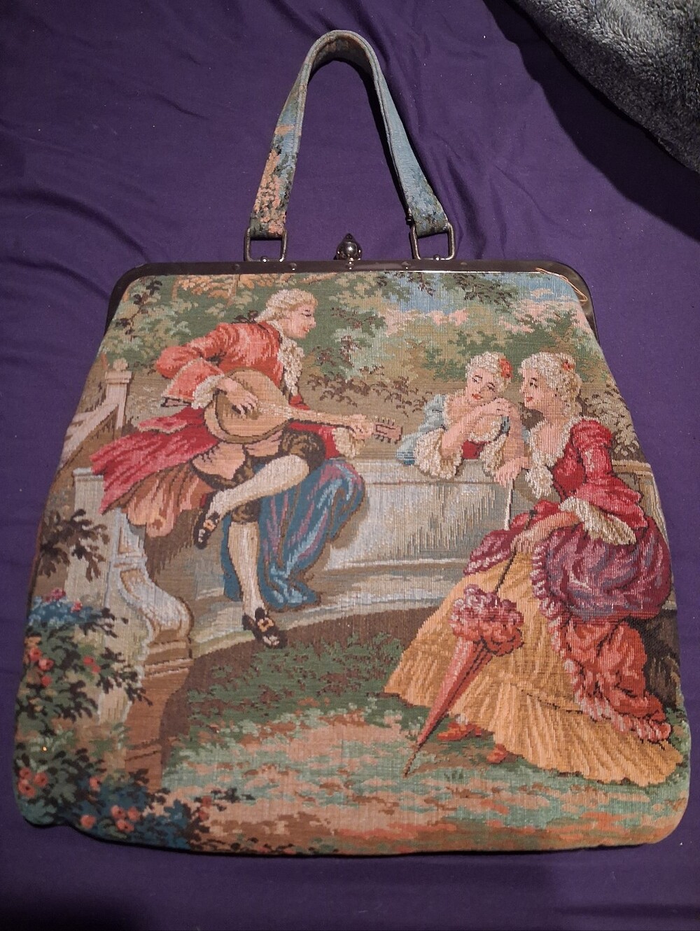 Vintage (Circa 1930s) Tapestry Bag, Excellent Condition! One Of A Kind!